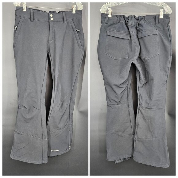 Columbia Pants Womens 14 Black Omni-Wind Block Softshell Ski Snowboard Fleece - Picture 1 of 16